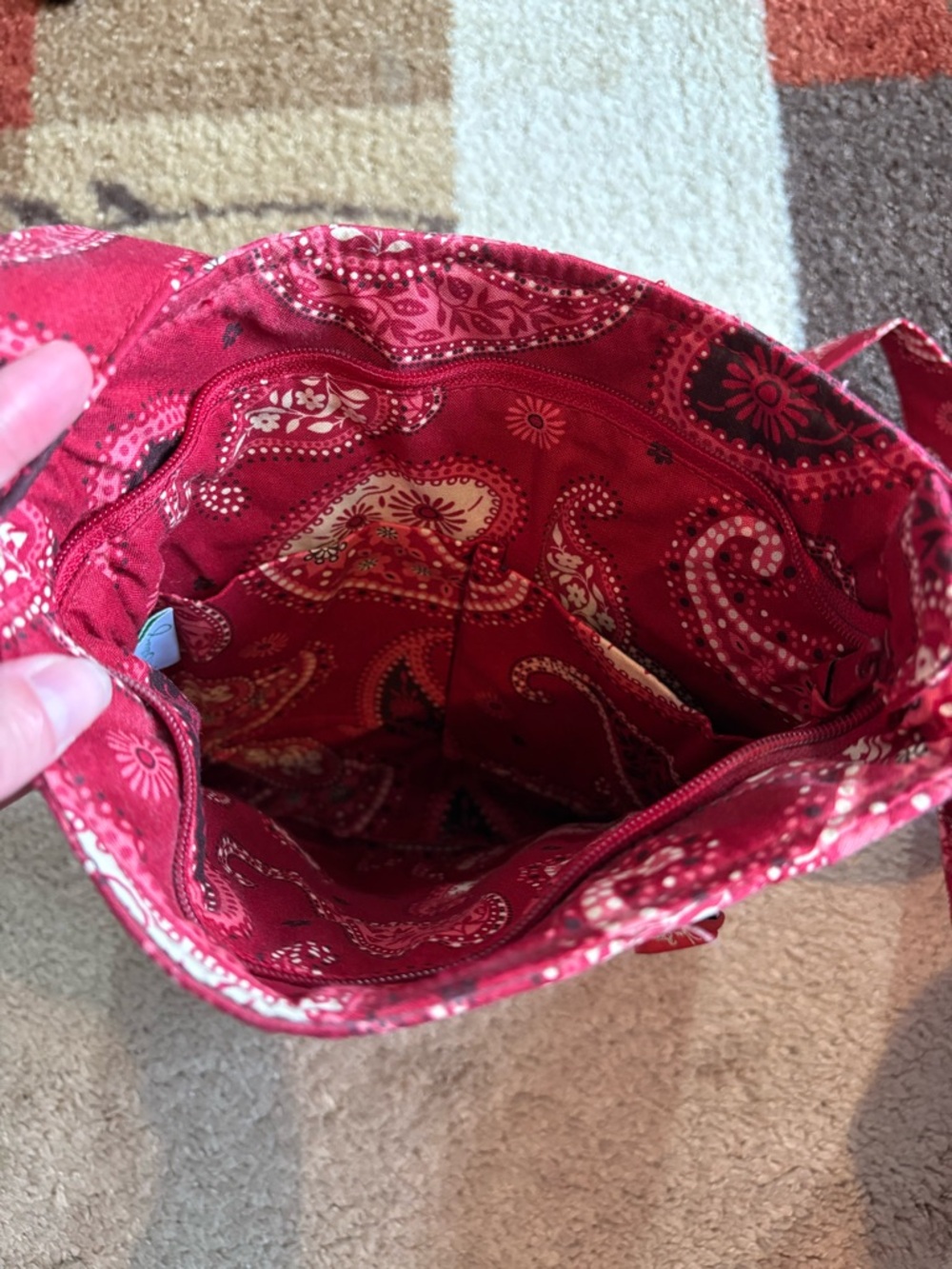 Vera Bradley Red Paisley Crossbody Bag - Picture 4 of 5